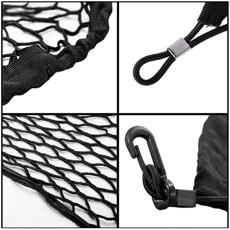 Geweeco Car Rear Cargo Net, Universal Adjustable Elastic Trunk Cargo Storage Organizer Net, Double-Layer Storage Nylon Mesh Compatible for SUV, Jeep, Truck(43.3 x 15.7in) - Image 3